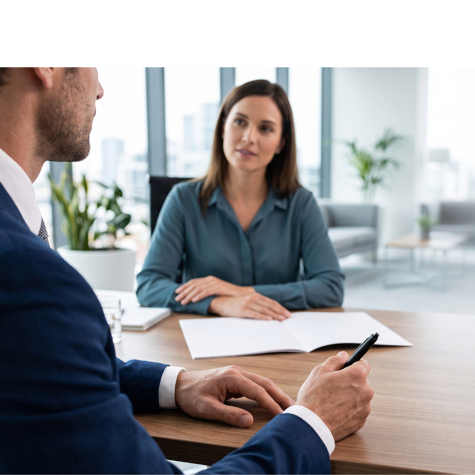 Business professionals discussing third-party risk management and operational resilience.