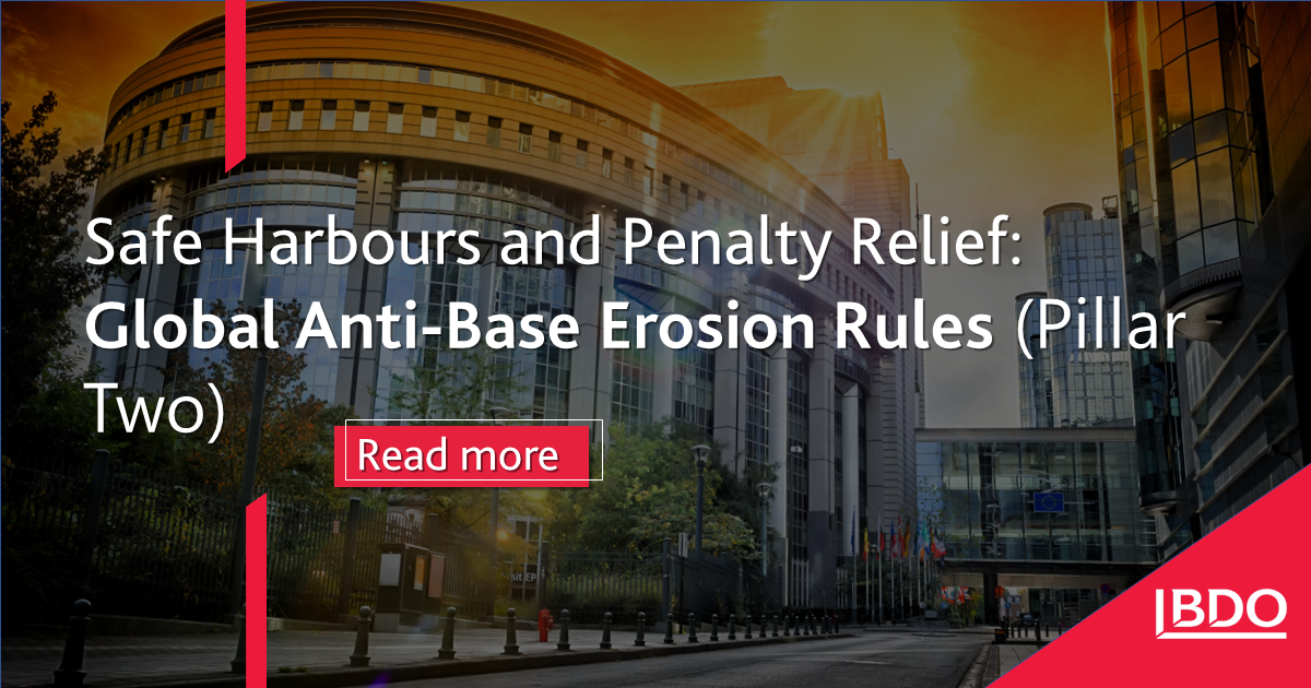 Global AntiBase Erosion Rules, Tax Compliance BDO Malta