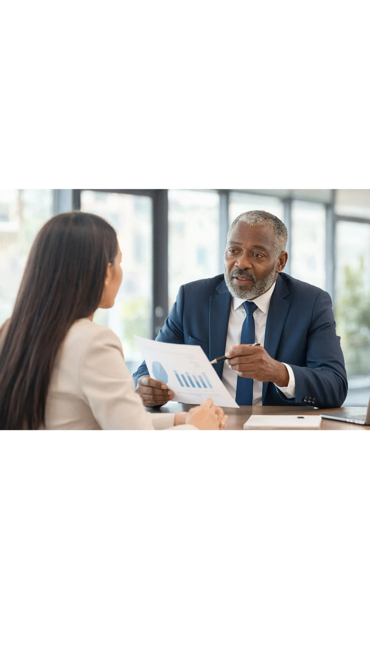 Two business professionals reviewing a document in a modern office, featured in a BDO Malta promotional banner highlighting ISO 27001 and information security.