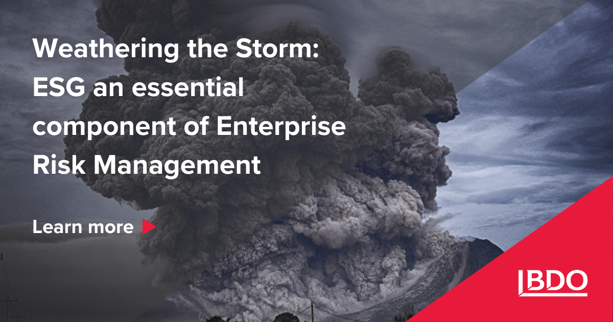 ESG: An essential component of Risk Management - BDO Malta